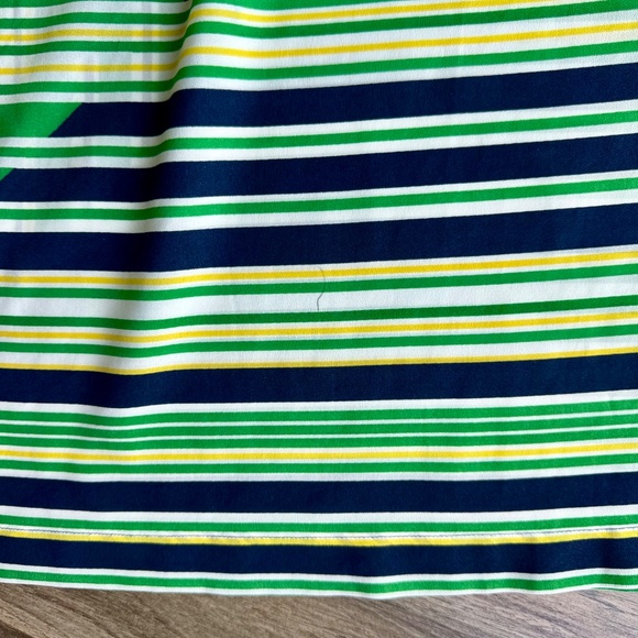 Antonio Melani Jenna Dress Spring Green Navy Geometric Stripe Cinched Size 12 - Picture 10 of 13
